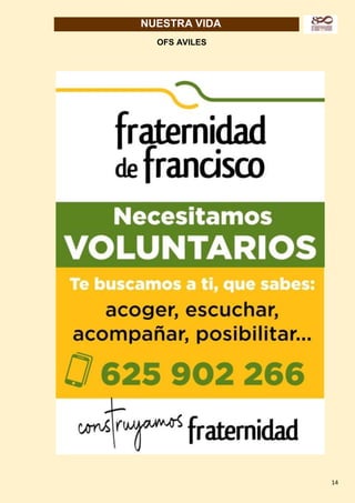 14
NUESTRA VIDA
OFS AVILES
 
