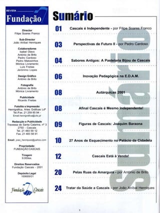 Revista Fundação Cascais - Setembro 2001