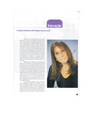 BANCO DE PRÁTICAS DE GESTÃO DO CONHECIMENTO E INOVAÇÃO