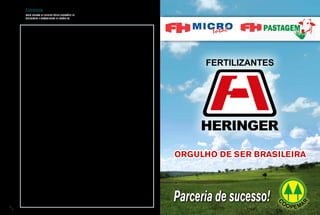 Gr Entrevista
                                                paulo roberto De oliveira JÚnior secretÁrio De
                                                aGricultura e abasteciMento De MarÍlia-sp


                                              claro que respeitando sempre o meio       isso? Também somos a favor que mais         o “cinturão verde”que são extrema-
                                              ambiente, pois acho que a palavra         pessoas tenham acesso a uma melhor          mente voltados ao pequeno produtor.
                                              da vez é sustentabilidade, em todos       alimentação, mas para conseguirmos          Ano que vem pretendemos mais dois
                                              os setores da economia, inclusive no      isso é preciso haver uma redução nos        projetos voltados ao mesmo público.
                                              agronegócio.                              tributos cobrados, pois temos aqui no           Também pretendo unir as entida-
                                                                                        Brasil uma das taxas tributárias mais       des representativas do agronegócio
                                              Como avalia o impacto do                  altas do mundo.                             em prol dos produtores. E juntos
                                              novo código florestal em                       Produzir no Brasil é uma grande        mostrar para eles que podemos fazer
                                              Marília?                                  luta, o produtor não sabe quanto vai        acontecer, mostrar ao homem do
                                                  Considero muito importante o que      conseguir produzir, precisa contar          campo que ele tem condições de
                                              foi aprovado, porque a grande maio-       com a chuva, com o sol e, se não bas-       melhorar sua produção e se destacar
                                              ria dos produtores rurais estava na       tasse isso, ainda precisamos contar         cada vez mais.
                                              ilegalidade. Acompanhamos aqui em         com os preços. Quem acompanha o                 Outro grande desafio que temos
                                              Marília uma palestra do deputado Aldo     agronegócio já viu pessoas trabalha-        agora é o de reativar a Examar.Ano
                                              Rebelo, nela ele expôs o resultado de     doras perderem tudo do dia para a           passado tivemos uma, a nova Examar,
                                              muitas pesquisas, de um intenso traba-    noite, e não podemos contar nem com         e a prefeitura foi a maior incentivadora.
                                              lho onde realizou inúmeras audiências     um seguro agrícola decente.                 Este ano pretendemos fazer uma feira
                                              com todo o segmento do agronegócio,            Muitas vezes o produtor é tratado      muito forte, definindo grandes shows
                                              conversas com ambientalistas, ou seja,    como uma pessoa extremamente                e levando mais empresas do agrone-
                                              se cercou de informações. Por isso        extrativista, como alguém que está ali      gócio, pois sentimos que isso ficou a
                                              acreditamos que ele fez o justo. O pro-   apenas para explorar o funcionário          desejar no ano passado, queremos
                                              dutor também não é a favor do desma-      dele no campo, e não é nada disso. Nós      também trazer animais para exposi-
                                              tamento, há aqueles que desrespeitam      estamos sendo cada vez mais eficien-        ção. A intenção é realizar uma Examar
                                              o meio ambiente, mas muitas vezes         tes, estamos produzindo cada vez mais,      como Marília nunca teve, para ficar
                                              generalizam e na verdade temos muita      e queremos ser reconhecidos por isso.       marcada na história da cidade.
                                              gente séria, interessada apenas em
                                              realizar o seu trabalho com dignidade.    Quais seus principais desa-                 Como o Sr avalia a inicia-
                                                  O Brasil precisa dobrar sua produ-    fios enquanto secretário da                 tiva da revista Giro Rural
                                              ção até 2020, mas mesmo assim não         agricultura?                                para Marília e região?
                                              somos a favor de desmatarmos flores-           O maior desafio é o tempo, ou seja,        Eu acho muito importante, porque
                                              tas, existem maneiras de aumentar a       conseguir fazer uma boa gestão com          no segmento do agronegócio, aqui
                                              produção sem derrubar uma árvore.         o tempo que nos resta. A minha inten-       na região, não temos uma revista
                                              Queríamos apenas que a situação           ção é realmente marcar a passagem           especializada no assunto. Com essa
                                              fosse definida, regularizada, para que    pela secretaria de agricultura, como        iniciativa teremos um canal para di-
                                              soubéssemos a maneira correta de          alguém extremamente técnico, que            fundir informações e unir forças pelo
                                              agir, o caminho certo a seguir.
                                                  Foi uma vitoria muito grande, mas
                                                                                        ajudou a transformar principalmente a
                                                                                        estrutura física da secretaria. Nos cinco
                                                                                                                                    agronegócio.
                                                                                                                                        Existem no mercado algumas              ORGULHO DE SER BRASILEIRA
                                              muitas coisas ainda virão. Ganhamos       meses que assumimos, conseguimos            revistas de circulação nacional, que
                                              a primeira etapa e já estamos muito       dar uma mudada na estrutura, aumen-         muitas vezes apresentam em seu
                                              contentes com isso. Precisamos es-        tar a rede de computadores e o acesso       conteúdo técnicas de produção que
                                              perar as próximas, mas certamente         à informação, com isso pretendemos          são inviáveis na região. Quando exis-
                                              estamos mais confiantes.                  deixar o ambiente de trabalho mais          te uma revista comprometida com a
                                                                                        agradável e onde os profissionais se-       região fica muito mais fácil o acesso
                                              Quais as principais dificul-              jam capazes de produzir mais.               à informação relevante e possível de
                                              dades enfrentadas por um                       Além disso, pretendo focar muito       ser concretizada.




                                                                                                                                                                                Parceria de sucesso!
                                              produtor rural no brasil?                 no pequeno produtor. Minha intenção             A revista poderá mostrar técnicas
J ul h o/a g o s t o · 2 0 1 1




                                                  Os impostos. O governo deseja         é ajudar o pequeno produtor, pois           aplicáveis e compatíveis com o nosso
                                              levar alimento barato do campo para       sei das dificuldades que eles têm.          clima, nosso solo, nossas condições.
                                              a cidade e nos cobra cerca de 35% de      Então este ano trabalhamos naqueles         Acredito que possa ser muito útil na
                                              impostos. Como conseguiremos fazer        dois projetos que já citei, o de leite e    difusão de novas tecnologias.

20                               Giro Rural
 