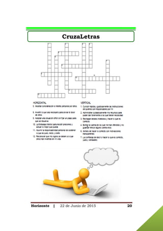 Horizonte | 22 de Junio de 2015 20
CruzaLetras
 