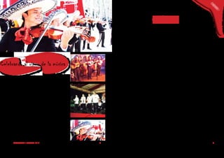 OC
                                                                    OC
                                                                     IIO
                                                                       O
                                                             OCIO


Celebrando al ritmo de la música

   Un evento pensado,        Este 12 de mayo en
                             el barrio Granada Sur
                             , en el parque central
                             del sector , se presen-
    preparado y hecho        tarán mariachis, trios
                             y orquestas , con el fin
                             de festejar el dia de la
     para las mamás.         madre.

                             El Evento comenzará
   Trayendo lo mejor en      a las 12 pm y tendrá
                             finalidad a las 6 de la
                             tarde.

     música para está        También se contará
                             con una actividad sor-
                             presa , en la que cada
       celebración.          año se logra despertar
                             la incertidumbre de
                             cada mamita habitante
                             de este sector.

      GRANADA / MARZO 2012                              18           19
 