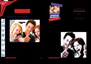 IAL
                                               “La juventud no es un tiempo de la
S   OC
                                                   vida, es un estado del espíritu”                              TEMAT
                                                                                                                           ICA JUV
                                                                                                                                      ENIL



                            GENTE                                       “Adquirir desde jóvenes tales o
                                                                        cuales hábitos no tiene poca im-
                                                                                                                                            encuentran encapsulados en
                                                                                                                                            ese mundo marginal , aquel
                                                                                                                                            lespacio que le da lugar a la
                                                                                                                                            delincuencia , por lo tanto un
                                                                                                                                                                             JUVENTUD

                                                                        portancia: tiene una importancia
                                                                                                                                            afectación a cada persona
                                                                                                                                            de una comunidad en este
                                                                                                                                                                                   EN
       Creyendo en los jovenes !                                                   absoluta.”
                                                                                                                                            caso , cada habitante de per-
                                                                                                                                            teneciente al barrio Granada

                                                                                                                 ara leer                                                    EXTASIS
                                                                                                                                            Sur .

      En la acrualidad , las                                                                                   P                            Entonces , que mientras
      sociedades se sencuen-                                                                                                                ciertos jovenes aplian sus
      tran divididas en cierto
      porcentaje , donde
                                        ejercer laboral-
                                            mente.
                                                                                                           de laborar .                     conocimientos en la acade-
                                                                                                                                            mia , otros se encuentran
                                                                                                                                                                                           “ El escote
      la población adul-
      ta y la tercerra                                                                                     E   n algunas ocaciones ese
                                                                                                                                            buscando la manera de con-
                                                                                                                                            seguir sus fines basados en
                                                                                                                                                                              triangular de tu vestido
      edad suelen
      tener en su
                                                                                                           emprendimiento productivo
                                                                                                           puede deberse a circuns-
                                                                                                                                            la marginalidad, y terminar
                                                                                                                                            robando a sus vecinos , ami-
                                                                                                                                                                                 , dejaba a la vista tu
      gran mayoria
      las obliga-
                                                                                                           tancias económicas, pero al
                                                                                                           mismo tiempo , puede oca-
                                                                                                                                            gos, familiares , porque no se
                                                                                                                                            debe ocultar que aqui existe
                                                                                                                                                                             piel blanca de tu juvenil
      ciones en
      el hogar
                                                                                                           cionarse por la propia inicia-
                                                                                                           tiva por parte de estos jove-
                                                                                                                                            esta cara de la moneda.
                                                                                                                                                                                             espalda “
                                                                                                           nes, es decir que esta urbe
      Pero la                                                                                              podria tener buenas posibili-
      urbe ju-                                                                                             dades de ser personas aptas
      venil del                                                                                            y especialmente capasitada,
      sector                                                                                               ademas de poseer experien-
      del Gra-                                                                                             cia laboral.
      nada Sur
      , sucede                                                                                             Ellos tendrian una credebili-
      todo    lo                                                                                           dad desde ahora , para ser
      contrario                                                                                            quienes sus familias y ellos
      ya que ésta juega un                                                                                 mismos esperan.
      papel fundamental de-      Entonces      es claro que      la formación y construccion
                                                                 de su nivel intelectual , y
      bido a tener las respon-   muchos de los jovenes que
      sabilidades para con su    transcurren las calles del      evidentemente estarían en
                                                                 la universidad, colegio etc.
                                                                                                           S  in embargo a pesar que
      nucleo familiar, es de-    Granada mantienen una vida                                                un gran porcentaje de estas
      cir que los jovenes son
      quienes ahora suelen
                                 laboral activa, por lo tanto
                                 la gran mayoria del tiempo      A  si pues , que se lograria
                                                                                                           personas son responsables
                                                                                                           en su nucleo familiar abar-
      buscar empleo desde la     estan ocupados en su urna       decir que la población juvenil            cando      responsabilidades,
      mayoria de edad y en       de trabajo correspondien-       del Granada Sur no solo se                obteniendo empleos , estu-
      otras ocaciones antes      te. Por otro lado la juventud   prepara y se forma academi-               diando , por otro lado existe
      de cumplir la edad es-     que no tiene empleaiblidad      camente , sino que además                 la otra cara de la moneda, y
      tandarizada para poder     se encuentra dispuesta en       de ello tienen la mentabilidad            son aquellos jovenes que se
       GRANADA / MARZO 2012                                                                       6        GRANADA / MARZO 2012                                                                7
 