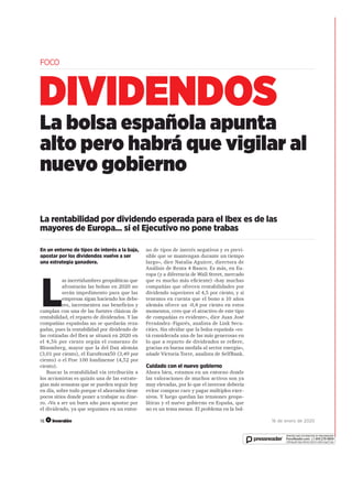 ¿Es una buena idea/estrategia de cara a 2020 centrarse en la búsqueda del dividendo?