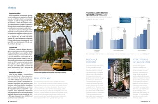 bairros

  Menina dos olhos
                                                                                                                   Carlos Goldgrub
                                                                                                                                     VALORIZAÇÃO EM REGIões
  A Vila Leopoldina, na zona oeste, aos pou-                                                                                         que se transformaram
cos se transformou na menina dos olhos do                                                                                            preço DO m2 de lançamentos imobiliários                                                                                                           +131%
mercado imobiliário. Com localização pri-                                                                                            corrigido pelo INCC – R$ mil(*)                                                            PREÇOS EM ALTA
vilegiada – ao lado das marginais do Tietê e                                                                                                                                                                                    POR CONTA DA                                                             +29%
                                                                                                                                                                                                                                TRANSFORMAÇÃO
do Pinheiros –, oferta de transporte coleti-                                                                                                                                                                                                                                                            12,9
vo e espaços ociosos, a região viu galpões e
                                                                                                                                                        +74%
fábricas darem paulatinamente lugar a em-
preendimentos comerciais e residenciais.                                                                                                                                                                               +66%
                                                                                                                                                                         +12%
                                                                                                                                                                                                                                                                                                10
  Esses fatores explicam a valorização de 66%
                                                                                                                                                                           9,6                                                           +53%
registrada no metro quadrado de lançamen-                                                                                                                         8,5
tos residenciais realizados no bairro no perí-                                                                                                                                                                                            7,8                                           7,8
odo de cinco anos: de R$ 4,7 mil, em 2007, para                                                                                                          6,9
                                                                                                                                                                                                                                                                               6,4
R$ 7,8 mil em 2011, de acordo com levan-                                                                                                                                                                                                                             5,6
tamento da Lopes Inteligência de Mercado.                                                                                                                                                              4,7      4,6      4,7
                                                                                                                                                                                                                                  5,1
                                                                                                                                        5,5     5,4
O maior salto ocorreu exatamente de 2010
para 2011, com valorização de 53%, de acor-
do com dados da Lopes.

  Diferenciais
  A Chácara Klabin já abrigou fábricas e,
                                                                                                                                                         CHÁCARA                                             VILA LEOPOLDINA                                                   VILA OLÍMPIA
após um intenso processo de verticalização,                                                                                                               KLABIN
é hoje conhecida por casas e prédios de alto
                                                                                                                                     Fonte: Lopes Inteligência de Mercado. *Lançamentos residenciais verticais, unidades tipo. Círculos brancos: variação em 5 anos. Círculos cinzas: variação de2010 para 2011
padrão, ruas largas, sinuosas e arborizadas.
E se esses diferenciais já são motivo de va-
lorização para qualquer região, o local ga-                                                                                                                                                                                                Editora Contadino


nhou ainda mais destaque com a chegada do                                                                                            Mudança                                                                                                                      ATRATIVIDADE
metrô em 2006 e passou a ser um dos mais                                                                                             de perto                                                                                                                     NO MIX DE USOS
apreciados da cidade. Segundo estatísticas
da Lopes, entre 2007 e 2011, os imóveis do                                                                                           Fátima Brochado do Valle acabou                                                                                              O ainda mix de galpões
bairro valorizaram-se 74% e atingiram R$                                                                                             na Vila Leopoldina meio sem                                                                                                  e comércio também atrai
9,6 mil o metro quadrado.                                                                                                            querer. “Gostei da planta de um                                                                                              empresários e é um diferencial
                                                                                                                                     imóvel em outro local, onde eu                                                                                               da Vila Leopoldina. Gustavo
  Sem perder tradição                             Chacara Klabin: prédios de alto padrão, ruas largas e sinuosas                     não desejava morar. A corretora                                                                                              Gonçalves, proprietário da Le
   Entre os mais antigos e característicos                                                                                           indicou então a Vila Leopoldina,                                                                                             Design, focada na venda de
bairros de São Paulo, a Mooca passou por                                                                                             e um apartamento que seria                                                                                                   móveis e objetos de decoração,
forte movimento de verticalização nos
anos 1990 e 2000. O surgimento de condo-
                                                  Privilégio raro                                                                    igualzinho, com a mesma metragem
                                                                                                                                     e o mesmo tipo de planta”, diz.
                                                                                                                                                                                                                                                                  instalou sua empresa no bairro há
                                                                                                                                                                                                                                                                  um ano e meio, por duas razões:
mínios de luxo e bares e restaurantes so-         Gerciane Piovesan se encantou com as vantagens da Chácara                          “Gostamos muito do projeto e                                                                                                 “É uma região que ainda tem
fisticados, entretanto, não significou uma        Klabin. “Eu e meu marido escolhemos o bairro, primeiro, por causa                  também dos aspectos do bairro,                                                                                               galpões de tamanhos diversos
mudança radical na vida dos moradores,            da tranquilidade. Parece que você está em outra cidade, não tem                    porque sabíamos que ele estava                                                                                               e, ao mesmo tempo, possui
que fazem questão de preservar a cultura          trânsito, só quem mora por lá circula no bairro. Posso dormir na                   mudando”, afirma. “Na minha rua só                                                                                           uma rede de serviços ao redor.
de imigrantes italianos, espanhóis e por-         rede sem barulho. E optamos também pela localização, é bem                         tinha o meu prédio, agora são cinco.                                                                                         Além disso, está na intersecção
tugueses. Esse movimento determinou               perto da Avenida Paulista, da Rodovia dos Imigrantes, ótima para                   Os galpões estão virando prédios                                                                                             das duas Marginais, o que
uma valorização de 53% no preço do metro          ir pra praia. E mudou bastante nos últimos anos. Na frente do meu                  e atraindo comércio e restaurantes.                                                                                          facilita muito nossa logística”, diz
quadrado dos imóveis no período de 2007           prédio era bem vazio, agora já fizeram quatro prédios na rua,                      Tudo que a gente precisa tem                                                                                                 Gonçalves. “A Vila Leopoldina
a 2011, que alcançou o valor de R$ 6,2 mil        isso em três, quatro anos”, revela, afirmando que o lado positivo                  aqui e, além disso, o apartamento                                                                                            tem tido uma transformação
nos lançamentos realizados.                       dos novos empreendimentos é a grande valorização local.                            valorizou bastante”, comemora.                           Rua Carlos Weber, na Vila Leopoldina                                tremenda”, avalia.

16    VIVER SÃO PAULO                                                                                                                                                                                                                                                                  VIVER SÃO PAULO      17
 