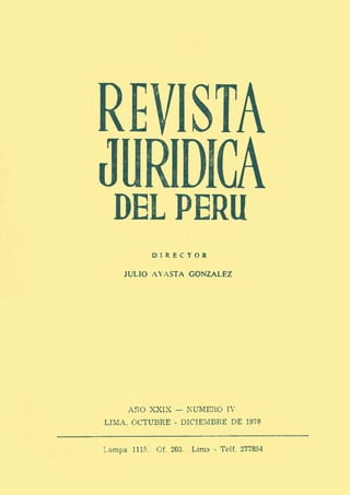 Revista Jurídica del Perú - Julio Ayasta Gonzalez (Año XXIX - Número IV)