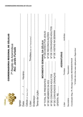 COORDENADORIA REGIONALDE CÉLULAS
 