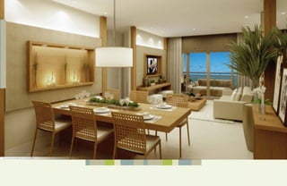 Perspectiva ilustrada do living de 126m2
 