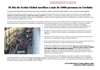 El Día de Acción Global moviliza a más de 1000 personas en Córdoba
La jornada ha sido organizada por el Foro Social de Sev...