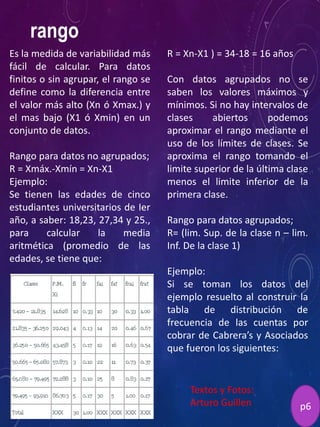 El Rango Revista medidas de tendencia central | PPTX