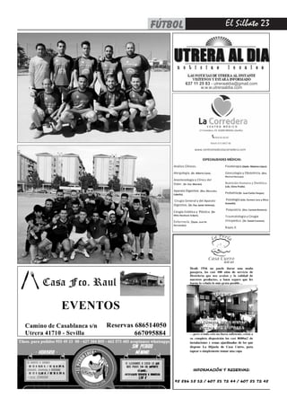 El Silbato 23fútbol
637 11 25 83 - utreraaldia@gmail.com
w.w.w.utreraaldia.com
 