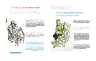 Estas cifras se debe ha que los colombianos han de-
  MÁS TAXISTAS PROFESIONALES                                                                 jado su orgullo y les ha tocado rebuscar y aceptar
                                                                                             trabajos que jamás ellos hubieran pensado hacer.

El mundo, está afrontando una de las crisis económicas más grandes de los
últimos años, hasta el punto que grandes potencias y países Europeos se sien-
tan impotentes para combatir uno de los tantos problemas económicos, que a                               Hay 361 mil hombres y mujeres jóvenes que le
medida que pasa el tiempo crece más y más como lo es el desempleo.                                       apostaron al sueño de la educación superior, que
                                                                                                         terminaron en el mercado del rebusque.


                                        Como es natural, a un país subdesarrollado como
                                        COLOMBIA el cual depende de la economía de                                                                 23% de los graduados de universitarias de
                                        otros países, lo afecta estas crisis económicas y                                                          pregrado no están dentro del sector formal
                                        uno de los factores que se está viendo afectado,                                                           ya que las deudas en Colombia no esperan.
                                        como en el resto del mundo es el desempleo. Es
                                        por eso que la gente en Colombia ha tenido que
                                        rebuscárselas, empezar a dejar el trabajo formal y
                                        aceptar trabajos informales.
                                                                                                                                                    El 34% de los técnicos, el 26% de los
                                                                                                                                                   egresados de carreras tecnológicas se en-
                                                                                                                                                   cuentran desempleados



                                         Esta situación se está volviendo tan común y
                                         preocupante, hasta el punto de que en Colombia,                                                            ¿ Que tan fácil es conseguir trabajo en
                                         es más factible comprar un servicio de trasporte                                                           Bogotá ? .Muchas veces nos hacen creer
                                         y manejarlo, que estudiar una carrera profesio-                                                            que para salir adelante y poder conseguir
                                         nal y trabajar en lo que se gradúa.                                                                        un estilo de vida adecuado , hay que con-
                                                                                                                                                    seguir títulos, ¿ qué tan bueno es esto, en
                                                                                                                                                    un país en donde la falta de oportunidad a
                                                                                                                                                    la gente nueva es muy poca ,por no decir
                                                                                                                                                    que no hay ? .

                                        Aunque las últimas cifras del Dane infor-
                                        maron que en el trimestre diciembre 2011
                                        - febrero 2012, la tasa de desempleo para                                                                  Es por este motivo que la gran mayoría de
                                        la nacional fue 11,4%, la cual nos indica                                                                  los profesionales, les ha tocado aceptar uno
                                                                                                                                                   de los trabajos informales que está sacando
                                        que 138 mil personas ya consiguieron tra-                                                                  de apuros a más de un colombiano, como lo
                                        bajo, esto quiere decir de los 14, 571,536                                                                 es el servicio de trasporte público
                                        hombres y las 15, 297,179 mujeres que
                                                      hay en Bogotá.
 