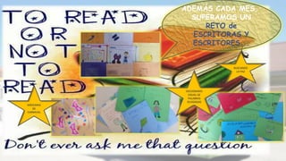 ADEMÁS CADA MES,
SUPERAMOS UN
RETO de
ESCRITORAS Y
ESCRITORES...
BUSCANDO
LA PAZ
MÁSCARAS
DE
CARNAVAL
DICCIONARIO
VISUAL DE
PALABRAS
OLVIDADAS
 