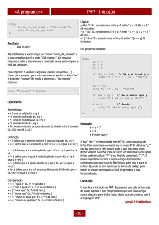 Revista programar php -iniciação | PDF
