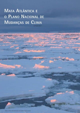 8 Calotas polares estão derretendo mais rápido do que o normal
Mata Atlântica e
o Plano Nacional de
Mudanças de Clima
por Rubens Born *
 