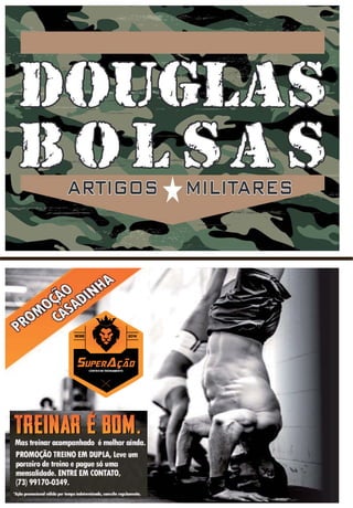 Para que o mal sucumba para sempre diante de nós ! | 55
REVISTA RONDESP SULCOMPANHIA INDEPENDENTE DE POLICIAMENTO TÁTICO SUL | REVISTA COMEMORATIVA 5 ANOS
‡ 1- Travessia de 400m a nado, em um dos mais
EHORV FDUW}HV SRVWDLV GD FLGDGH GH ,OKpXV%$ D
Baía do Pontal;
‡ 2- Corrida de 7km;
‡ 3- Execução de Barras Fixas;
‡ 4- Prova deArmamento e Tiro Tático.
1mR REVWDQWH DV GL¿FXOGDGHV GDV HWDSDV VX
pracitadas, a prova é realizada com o uniforme
operacional da OPM (Uniforme B2), o que se torna
XP IDWRU GL¿FXOWDGRU SDUD VXD H[HFXomR 7DPDQKD
a expressividade do projeto, que ao tomar conhe-
cimento, através das mídias televisivas, o Excelen-
tíssimo Senhor Comandante-Geral determinou que
o projeto fosse estendido para as demais OPMS
da corporação. Sendo assim, na edição de 2018, o
GHVD¿R VHUi DEHUWR jV GHPDLV 5RQGHVSV H D LD GH
Patamo (BPChq), unidades as quais realizam o Pa-
trulhamento Tático na PMBA.
A prova conta com premiação individual e
por equipe, sendo que a todos os combatentes que
FRQFOXtUHP R GHVD¿R VHUOKHi FRQIHULGR R WtWXOR
“PATRULHEIRO DE AÇO”.
 