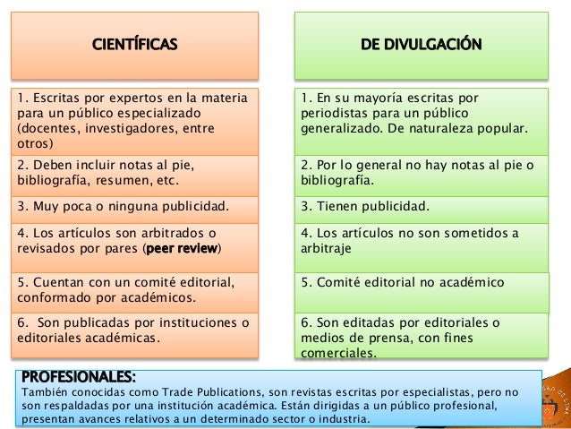 Revistas academicas vs_revistas_divulgacion