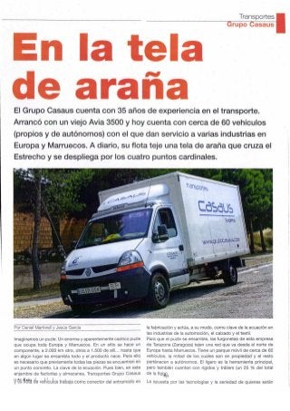 Reportaje sobre el Grupo Casaus en la Revista Solo Furgo