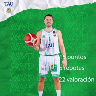 15 puntos
5 rebotes
22 valoración
 