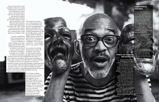 54 55
O processo de conhecer outras
localidades do Brasil e do mundo
caminhou junto ao processo de
autoconhecimento do artista:
quanto mais ele olhava para o
outro, mais ele olhava, também,
para dentro de si próprio.
Miquéias já sabia, há tempos,
que um mímico poderia ir muito
além da cara branca e roupa
listrada de Marcel Marceau,
famoso mímico francês que
viveu entre 1923 e 2007.“Desde
a máscara até nudez, existem
várias formas de fazer mímica,
não é a máscara branca e roupa
listrada que te definem”, conta.
Contudo, o aprendizado
estava sempre presente. O
próximo paradigma foi o
do som: acostumado ao
silêncio absoluto como regra,
representado por filmes como
O Boulevard do Crime (1945),
do também francês Marcel
Carné, o primeiro mímico
do DF passou a introduzir a
sonoridade em seu trabalho,
de maneira onomatopeica.
“Sonorizar gestos sem que isso
fosse exatamente uma palavra”,
explica. Desse modo, ele passou
a trabalhar com ritmo, a ter o
movimento ritmado a partir de
uma sonoridade criada dentro
da própria cabeça. “É como se
tivesse uma partitura corporal
ritmada a partir de um trabalho
que se cria mentalmente”, diz.
Tais descobertas, de acordo
com o artista, ganharam força
nas trocas internacionais visto
que, antes da popularização da
internet, a informação sobre
determinados temas era escassa
no Brasil, principalmente de algo
tão específico quanto a mímica.
Hoje, o trabalho de Miquéias
engloba questões sociais em um
mix de técnicas de mímica que
abrangem a rua, a brasilidade
e a latinidade.“Talvez seja essa
característica… O meu trabalho
mistura o que a gente é”, define.
E essa mistura dá muita liga.
Neste governo, o mímico foi
reconhecido como mestre
da cultura popular brasileira
da região Centro-Oeste pelo
Ministério da Cultura. E,
pouco antes da pandemia da
COVID-19 começar, Miquéias
recebeu, em Cuba, uma
homenagem à representatividade
da identidade latino-americana
de seu trabalho, em festival
organizado pela Escola Nacional
de Mímica de Cuba.
“Lá em Cuba, me deram
esse reconhecimento, fizeram
esse festival em que eu era
homenageado com essa
lógica. Meu trabalho tem essa
característica: não me ausentar
de minha realidade”, afirma,
orgulhoso.“A arte é um caminho
de trabalho, de reconhecimento
como um ser humano
participante na sociedade. Arte
é instrumento de conexão,
senão é uma coisa muito
individualizada”, acrescenta.
PERDA DE PESSOAS
IMPORTANTES
Embora Miquéias tenha
conquistas recentes para
celebrar, os infortúnios de uma
crise sanitária, econômica e
social que assolam o país e
tiraram a vida de mais de meio
milhão de brasileiros também
atingiram o círculo íntimo dele.
Durante a pandemia, ele perdeu
a esposa Ivete Mangueira,
companheira há mais de
uma década e professora da
Secretaria de Educação do DF.
“Era uma pessoa muito linda,
que nesse processo artístico
foi muito importante, esses
últimos catorze anos foram ao
lado dela”, lamenta. Eles já eram
amigos há cerca de trinta anos
e, segundo o mímico, foram
parceiros de inúmeras histórias.
“Dói muito. Infelizmente tive que
aprender muito cedo a perder
pessoas importantes”, afirma,
relembrando a morte da mãe.
CONVIVÊNCIA
CULTURAL
O mímico vive, há algumas
décadas, em uma chácara em
Vicente Pires, que era só um
retângulo de terra quando ele
chegou, aos vinte e dois anos.
Hoje, o local tem plantações,
um palco na varanda e está
virando uma área que o artista
tem o objetivo de transformar
em um espaço de convivência
cultural, com cursos, oficinas,
encontros – coisas que já vinham
acontecendo, de modo não
sistemático, e ele quer consolidar
mais organizadamente.
No espaço, ele quer também
realizar encontros de música
caribenha durante a semana, e
preparar feijoadas com samba
de quintal e galinhada aos fins de
semana. “Gosto muito de cozinhar
e nem imagino estar no fogão de
forma comercial, mas quero dar
meus pitacos”, brinca. “Enquanto
essa coisa [o coronavírus] não
nos deixa, eu tô preparando o
espaço”, diz. Na casa, ele pinta,
sobe na parede, faz reparos e
resgata tudo o que aprendeu
no período em que atuou com
construção civil, antes do teatro.
SAIBA MAIS
@miqueias.paz
Foto:
Fábio
Setti
 