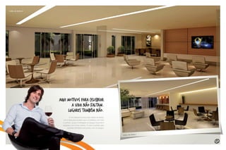 25
Salão de festas I
Salão de festas II
AQUI motivos para celebrar
a vida não faltam.
LUGARES TAMBÉM NAO.
O Via Gasparini possui dois salões de festas.
Um é ideal para receber seus convidados com todo
o conforto, já que é interligado ao Espaço Gourmet e
equipado com home cinema. O outro é perfeito para
reuniões intimistas e encontros com os amigos.
 