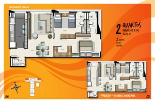 APARTAMENTO Final 02
FINAis 02 e 05
2quartos
67,95 m2
2 SUÍTES
CLOSET
LAVABO
variaçao - COZINHA AMERICANA 3534 Rua dos Otoni
RuaGrãoPará
Praça
 