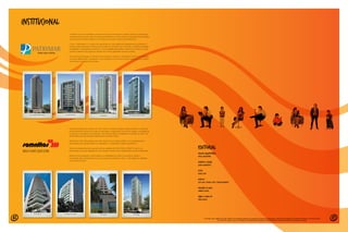 EDITORIAL
A Somattos Engenharia, fundada em 1976, atua no mercado imobiliário de Belo Horizonte, construindo
empreendimentos de alto luxo a partir de três pilares: a elaboração minuciosa do projeto, a qualidade da
construção e a excelência da localização. Essa filosofia, aliada à transparência e respeito ao cliente, faz
da Somattos uma das principais referências do mercado mineiro.
Atualmente, a Somattos agrega a seu valor institucional um amplo portifólio com empreendimentos
diferenciados pelo elevado padrão de acabamento, modernidade e beleza arquitetônica.
Todos os empreendimentos possuem selo de qualidade ISO 9001/2000 e PBQP-H nível A, e a
permanente busca pela satisfação de seus clientes constitui marca registrada da Somattos Engenharia.
Essas normas asseguram a padronização e a credibilidade de todos os processos, desde a
incorporação até a assistência técnica do produto final, garantindo, assim, o alto padrão de qualidade
nos imóveis Somattos.
Ed. La Forme Ed. Passeio de Lourdes Ed. PrivilègeEd. Tintoretto
Ed. Jornalista Oswaldo Nobre Ed. Gioia Del Colle
Ed. Montalcino Ed. Professor Danilo Ambrósio
A Patrimar é uma incorporadora e construtora entre as mais ativas no mercado nacional. A empresa se
caracteriza pela inovação, seja nos projetos arquitetônicos, na área de lazer criada para todas as idades,
na busca dos melhores materiais e na escolha do local para os seus empreendimentos.
O luxo, a sofisticação e o conforto são percebidos em cada detalhe dos apartamentos da Patrimar. A
empresa utiliza avançados sistemas de tecnologia nos processos de construção, conferindo qualidade,
durabilidade e valorização ao patrimônio. A funcionalidade das plantas, a beleza do conjunto e os mais
modernos sistemas de segurança também são marcas registradas dos seus projetos.
Com 49 anos de atuação, a Patrimar busca incorporar, construir e comercializar imóveis com qualidade
e serviços diferenciados, respeitando o meio ambiente, as normas de saúde e segurança, com objetivo
de promover a satisfação dos clientes.
INSTITUCIONAL
4342
Projeto Arquitetônico
Dávila Arquitetura~
Conceito e design
Madri Comunicativa
Fotos
Marcos Leão
Modelos
Luca Lima / Rodrigo Leite / Cássia Nascimento
Produção de moda
Gabriela Chaves
Cabelo e Make up
Cássia Perocco
Prot. Reg. Incorp. 2686 4º Of. Reg. Imóveis. Por se tratar de imóvel a ser construído, os móveis, equipamentos e objetos de decoração são meramente ilustrativos, não fazendo parte
do contrato de compra e venda. Os materiais de acabamentos constantes das especificações contratuais prevalecem sobre estas ilustrações.
 