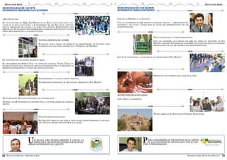 REVISTA ZONA BIOCEÁNICA | DICIEMBRE DE 2012 DICIEMBRE DE 2012 | REVISTA ZONA BIOCEÁNICA
06 19
DESTACADOS 2012DESTACADOS 2012
NUEVA OFICINA DE ANSES
FLAMANTE NUEVA OFICINA DE ANSES EN EL DEPARTAMENTO DE CAUCETE Y QUE
FUNCIONARÁ EN LAS INSTALACIONES DE LA TERMINAL DE ÓMNIBUS.
CONFORMARON LA CUENCA CAPRINA REGIONAL
AUTORIDADES MUNICIPALES DE 25 DE MAYO, SARMIENTO, SAN MARTÍN.
CAUCETE PROYECTOS RURALES
EN CAUCETE, COMO EN CASI TODO EL PAÍS, SE ESTÁ DANDO PRIORIDAD A LOS JÓVE-
NES “JÓVENES EMPRENDEDORES RURALES 2012”.
119 AÑOS DE VIDA
EL 17 DE OCTUBRE DE 1893, JOSÉ MARÍA DE LOS RÍOS, JUNTO CON OTROS AFIN-
CADOS EN EL ESTE SANJUANINO, A 9 KILÓMETROS DEL RÍO SAN JUAN, OBTUVIE-
RON LA APROBACIÓN DE LLAMAR A LA ZONA VILLA COLÓN. VEINTICUATRO AÑOS
DESPUÉS, EL 10 DE AGOSTO ESE NOMBRE SERÍA CAMBIADO POR CAUCETE Y EN ESA
MISMA DECLARACIÓN SE LA LLAMARÁ CIUDAD.
UN CENTENAR DE CAUCETEROS ESTRENAN OBRAS
EL VICEGOBERNADOR SERGIO UÑAC Y EL DIPUTADO NACIONAL DANIEL TOMAS VI-
SITARON CAUCETE PARA INAUGURAR OBRAS DE PAVIMENTACIÓN E ILUMINACIÓN EN
DIFERENTES BARRIOS DE LA CIUDAD DEL ESTE SANJUANINO.
SE ENTREGARON 28 NUEVAS PENSIONES NO CONTRIBUTIVAS
ENTREGA DE 28 PENSIONES NO CONTRIBUTIVAS A LOS POBLADORES DEL DEPARTA-
MENTO.
UN NUEVO AÑO TRANSCURRRIDO Y CON EL LA
IMPECABLE GESTION REALIZADA POR JUAN ELI-
ZONDO INTENDENTE DE CAUCETE
MUNICIPALIDAD DE CAUCETE
INTENDENTE PROFESOR JUAN ELIZONDO
NUEVA ADOQUINERA Y SÚPER HORMIGONERA
CON UNA INVERSIÓN QUE RONDÓ LOS 350 MIL PESOS, EL MUNICIPIO DE SAN
MARTÍN ADQUIRIÓ DOS MÁQUINAS FUNDAMENTALES PARA ENCARAR LOS TRABAJOS
PROYECTADOS CON LAS 13 COOPERATIVAS DEPARTAMENTALES.
OPERATIVO VACUNATORIO PARA NIÑOS DE 2 AÑOS
NUEVAS OBRAS EN EL SANTUARIO CEFERINO NAMUNCURÁ
CASA DE LA HISTORIA Y LA CULTURA
CON UNA SUPERFICIE DE 426 METROS CUADRADOS, UBICADO A 400 METROS DEL
MUNICIPIO Y SIN LUGAR A DUDAS SERÁ EL LUGAR MÁS REPRESENTATIVO DE LOS
SANMARTINIANOS.
LOS 70 SE FESTEJARON A LO GRANDE EN EL DEPARTAMENTO SAN MARTÍN
SUEÑO HECHO REALIDAD
CASA PROPIA Y ALUMBRADO
PABLO SANTIBÁÑEZ SE ENCUENTRA EN EL GRUPO
DE LOS INTENDENTES DESTACADOS POR SU GES-
TIÓN Y PERFORMANCE.
MUNICIPALIDAD DE SAN MARTIN
INTENDENTE PABLO SANTIBAÑEZ
 