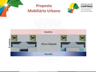 Quadras
Avenida
Nova Calçada
6metros
Proposta
Mobiliário Urbano
 