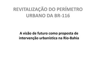 REVITALIZAÇÃO DO PERÍMETRO URBANO DA BR-116 A visão de futuro como proposta de intervenção urbanística na Rio-Bahia 