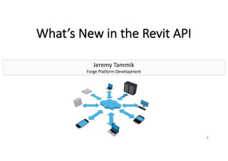 What’s	New	in	the	Revit	API
1
Jeremy	Tammik
Forge	Platform	Development
 