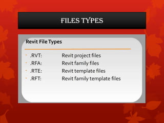 Reti File Ruf Type Revit architecture 2013 course | PPTX