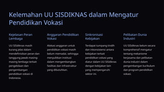 Regulasi Pendidikan Vokasi: Arah dan Tantangan di Indonesia