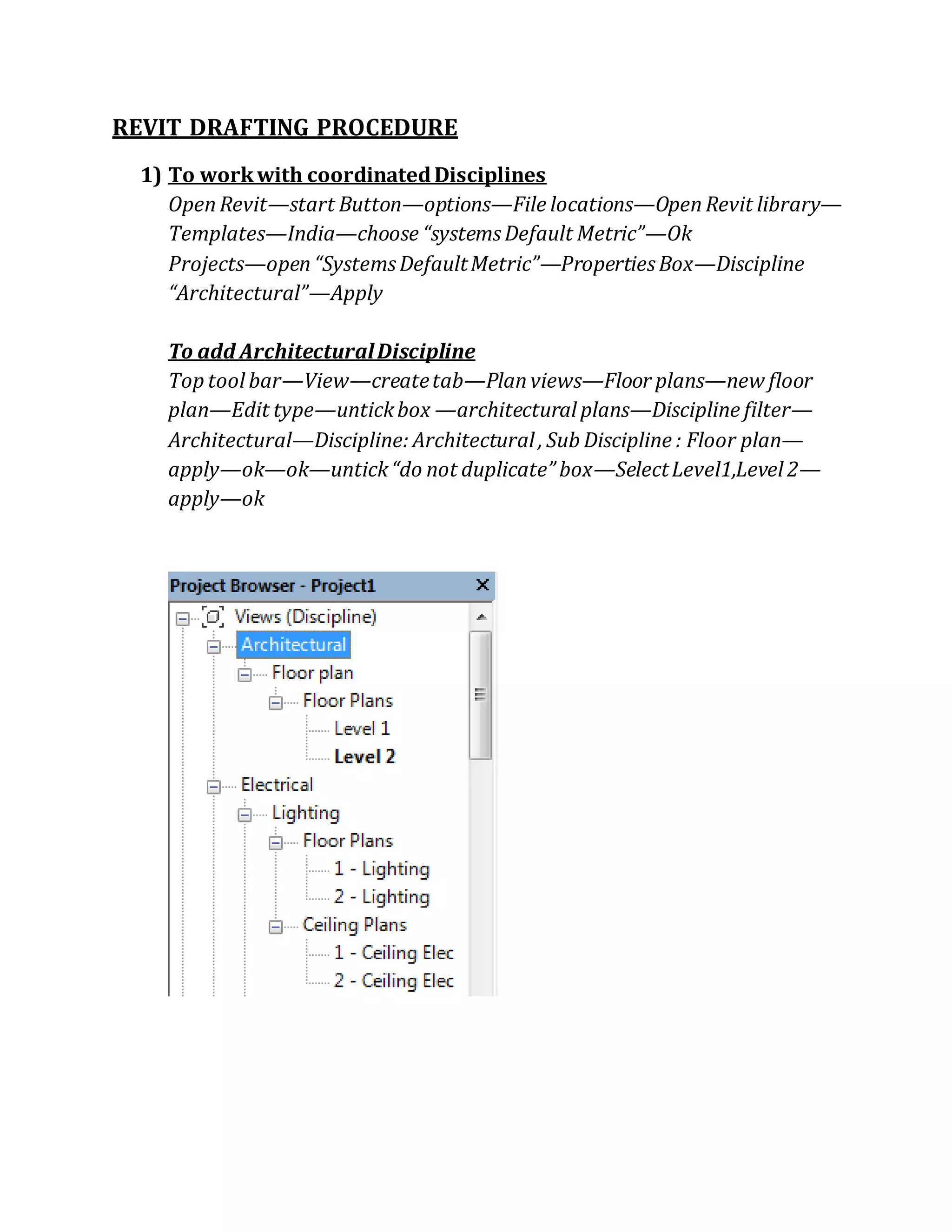 Revit drafting procedure | DOCX