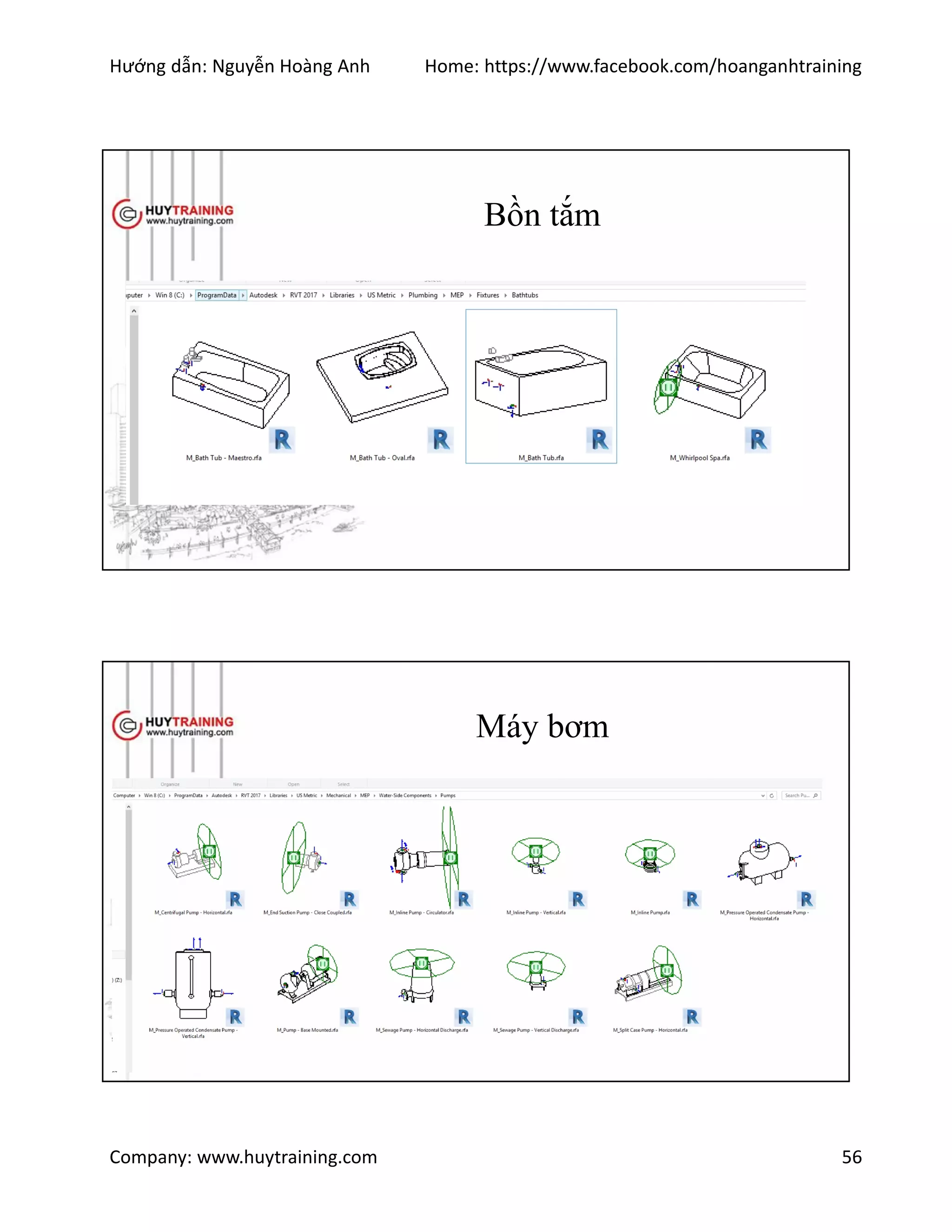 Hướng dẫn: Nguyễn Hoàng Anh Home: https://www.facebook.com/hoanganhtraining
Company: www.huytraining.com 56
Bồn tắm
Máy bơm
 