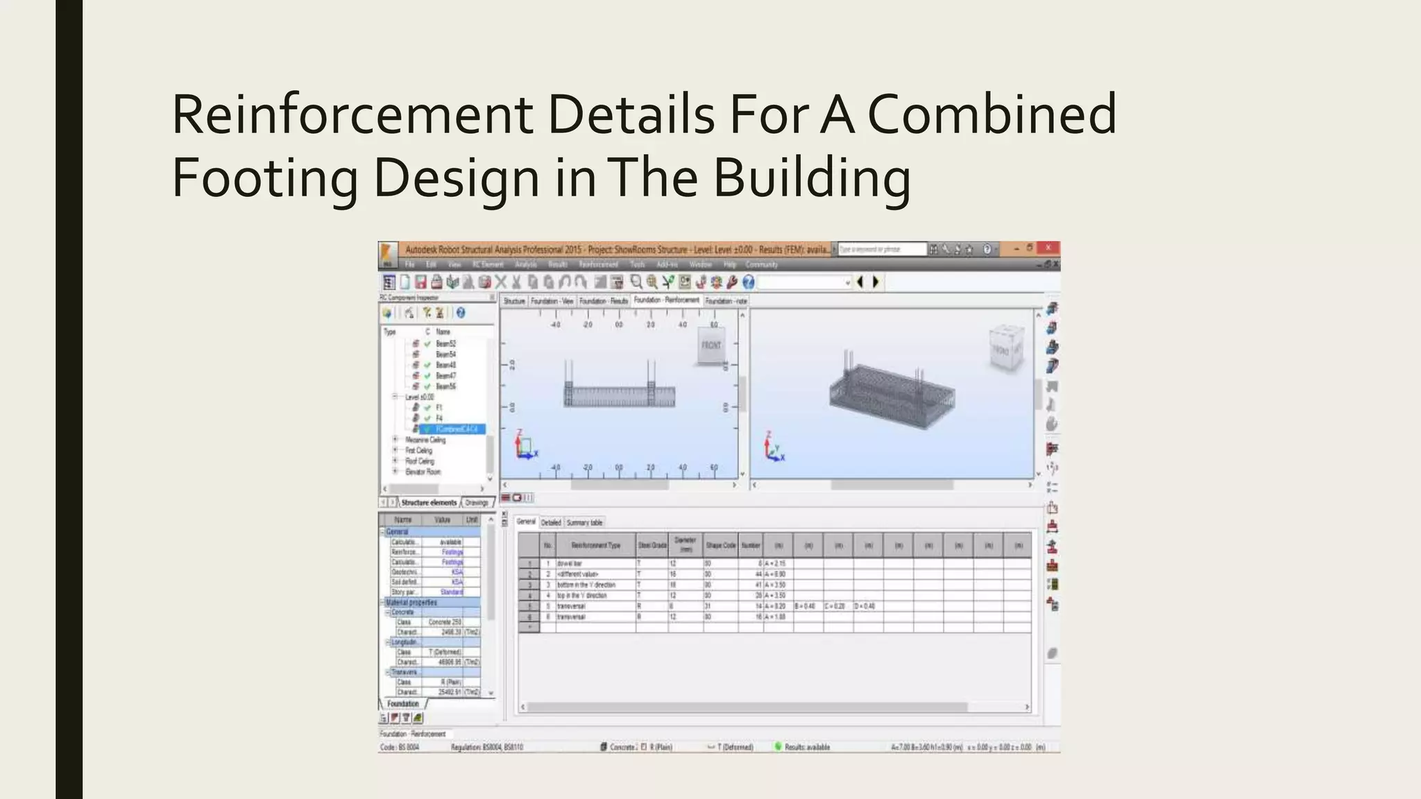Reinforcement Details For A Combined
Footing Design inThe Building