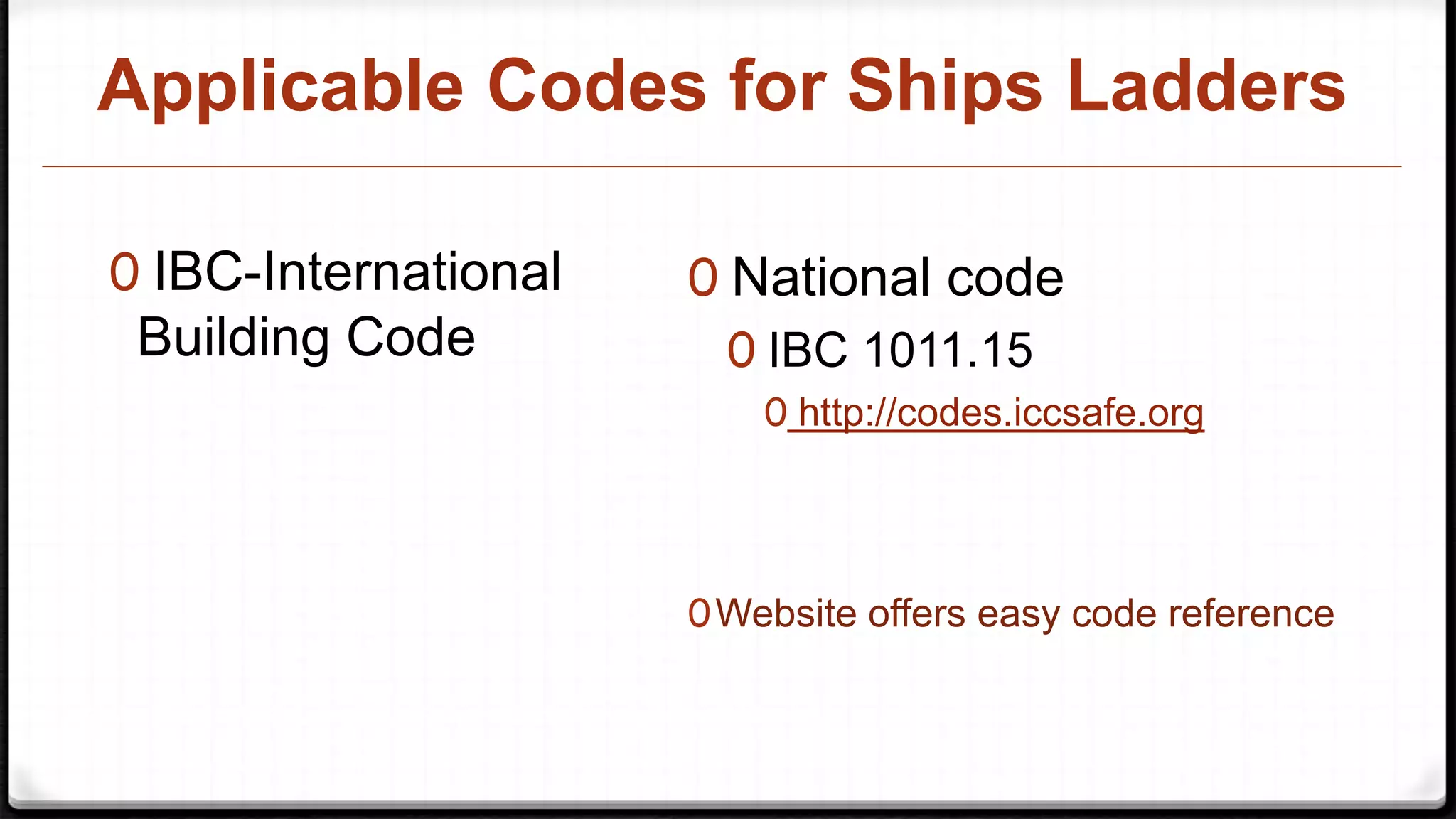 Uniformat Code Ladders Ships Ladder Revit Drawings and Code Considerations | PPTX