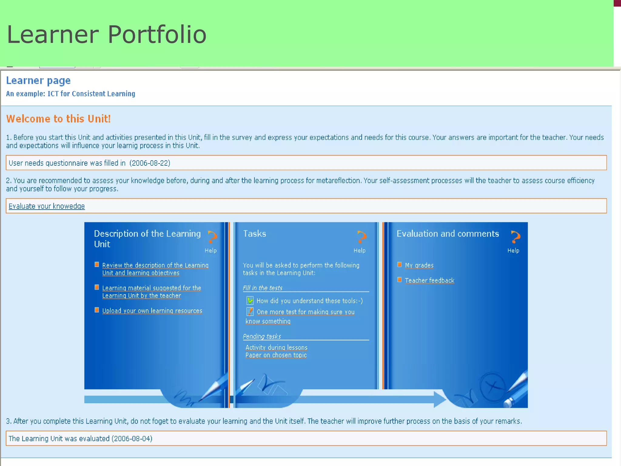 Learner Portfolio LLP-LdV-TOI-2008-LT-0022 