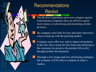 Recommendations
                                          Revlon
                                       The Revlon Corpora...