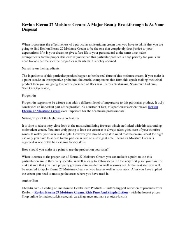 eterna 27 face cream