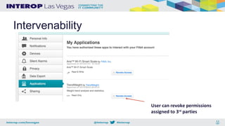Intervenability
User can revoke permissions
assigned to 3rd
parties
 