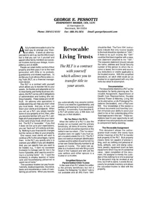 Revocable Living Trusts by George Pessotti