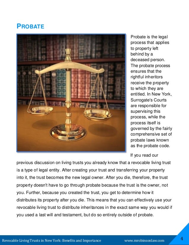 Revocable Living Trusts in New York Benefits and Importance