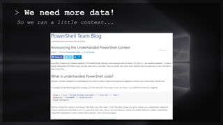 > We need more data!
So we ran a little contest...
 