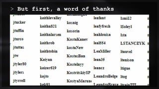 > But first, a word of thanks
 