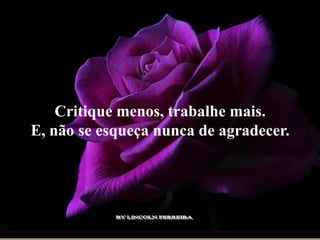 Seus olhos... meu clarão
                  Me guiam dentro da escuridão

    Critique menos, trabalhe mais.
E, não se esqueça nunca de agradecer.
                  Seus pés me abrem o caminho
                   Eu sigo e nunca me sinto só
 