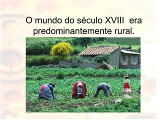 O mundo do século XVIII era
predominantemente rural.
 