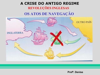 A CRISE DO ANTIGO REGIME
Profª. Denise
REVOLUÇÕES INGLESAS
OS ATOS DE NAVEGAÇÃO
 