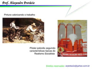 Pôster polonês seguindo características típicas do Realismo Socialista  Pintura valorizando o trabalho 