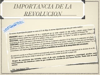 IMPORTANCIA DE LA REVOLUCION 